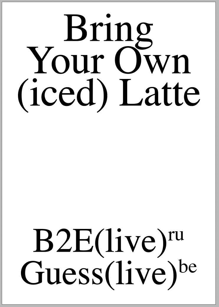 Bring Your Own (iced) Latte